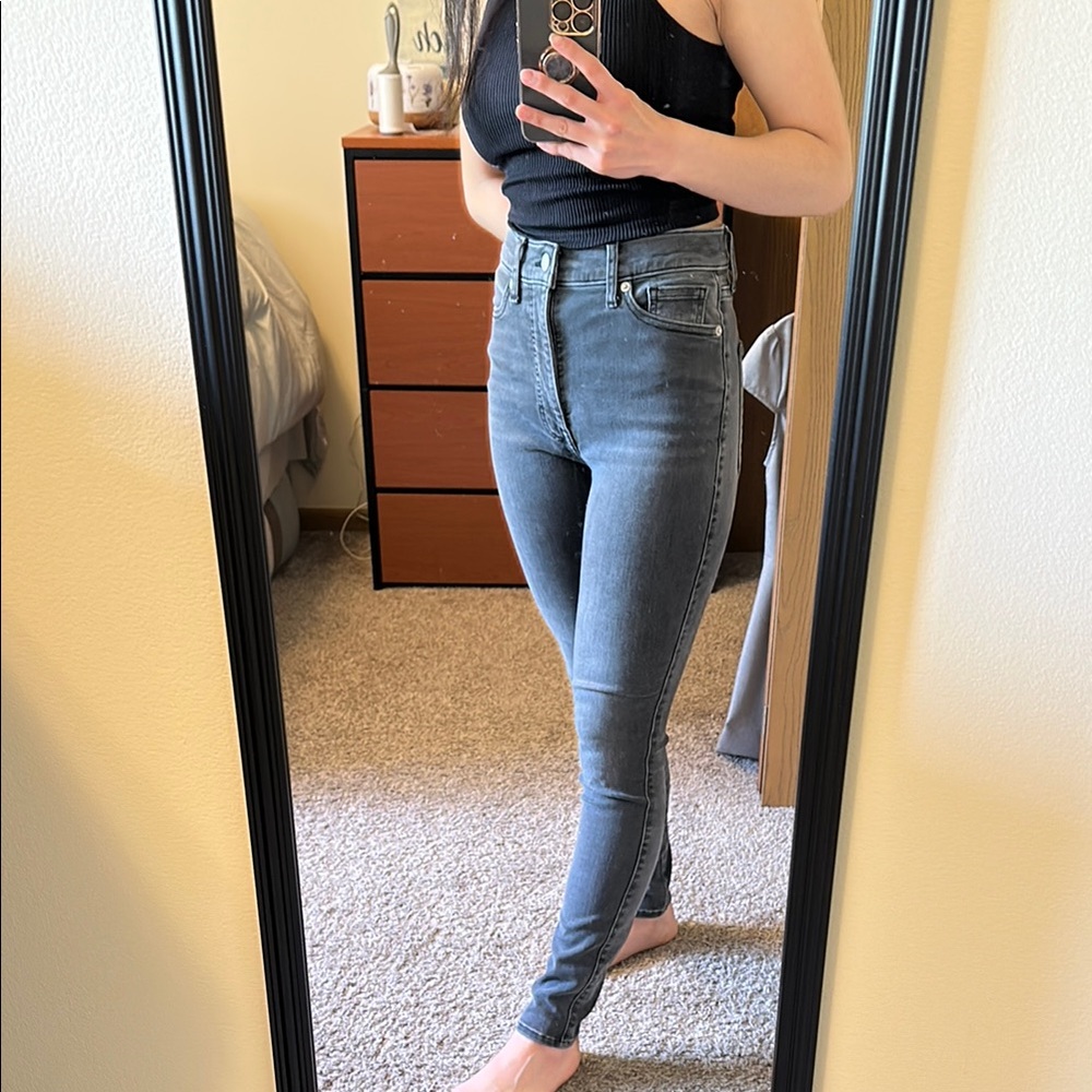 Lucky Brand Women's high-rise Black washed out Skinny Jeans